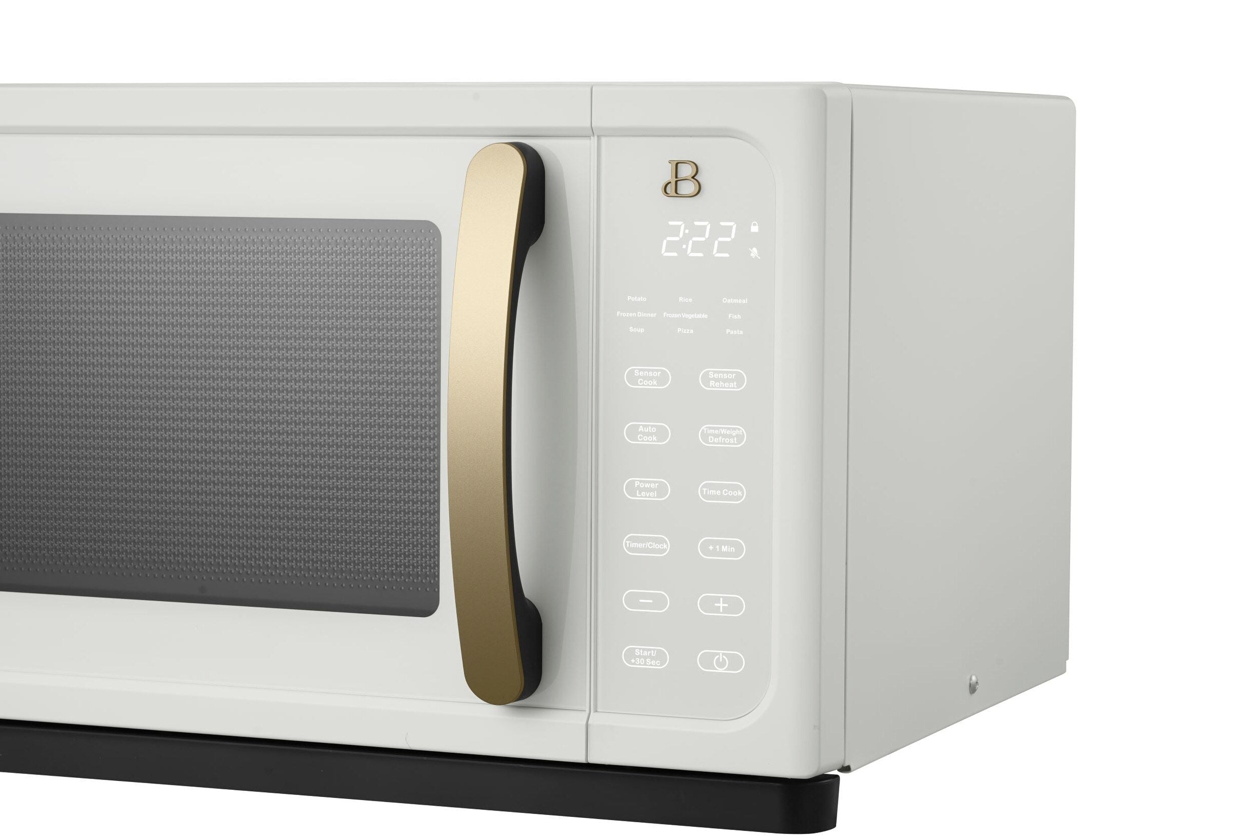 Beautiful 1.1 Cu ft 1000W Sensor Microwave Oven, White Icing