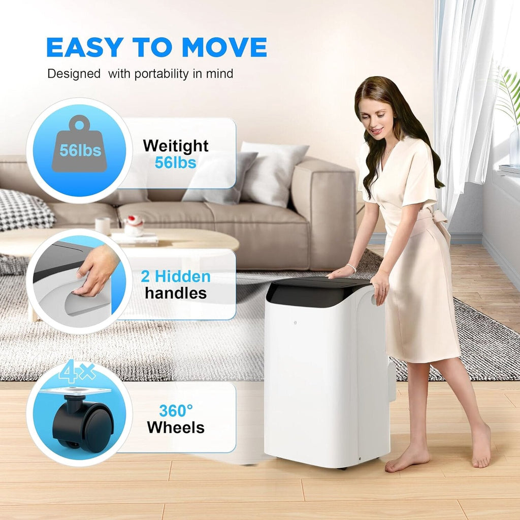 HUMHOLD Portable Air Conditioner 12000 BTU, White, 3-in-1 With Remote - HDPAC-10-A1