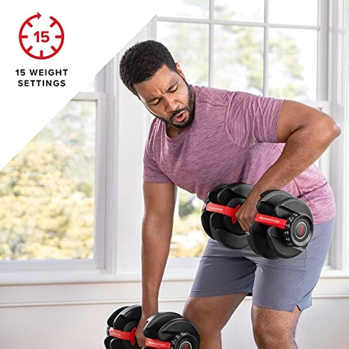 Bowflex SelectTech 552 Adjustable Dumbbells Pair, 5 To 52.5 Lbs - 552