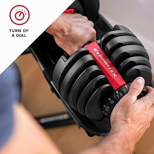 Bowflex SelectTech 552 Adjustable Dumbbells Pair, 5 To 52.5 Lbs - 552