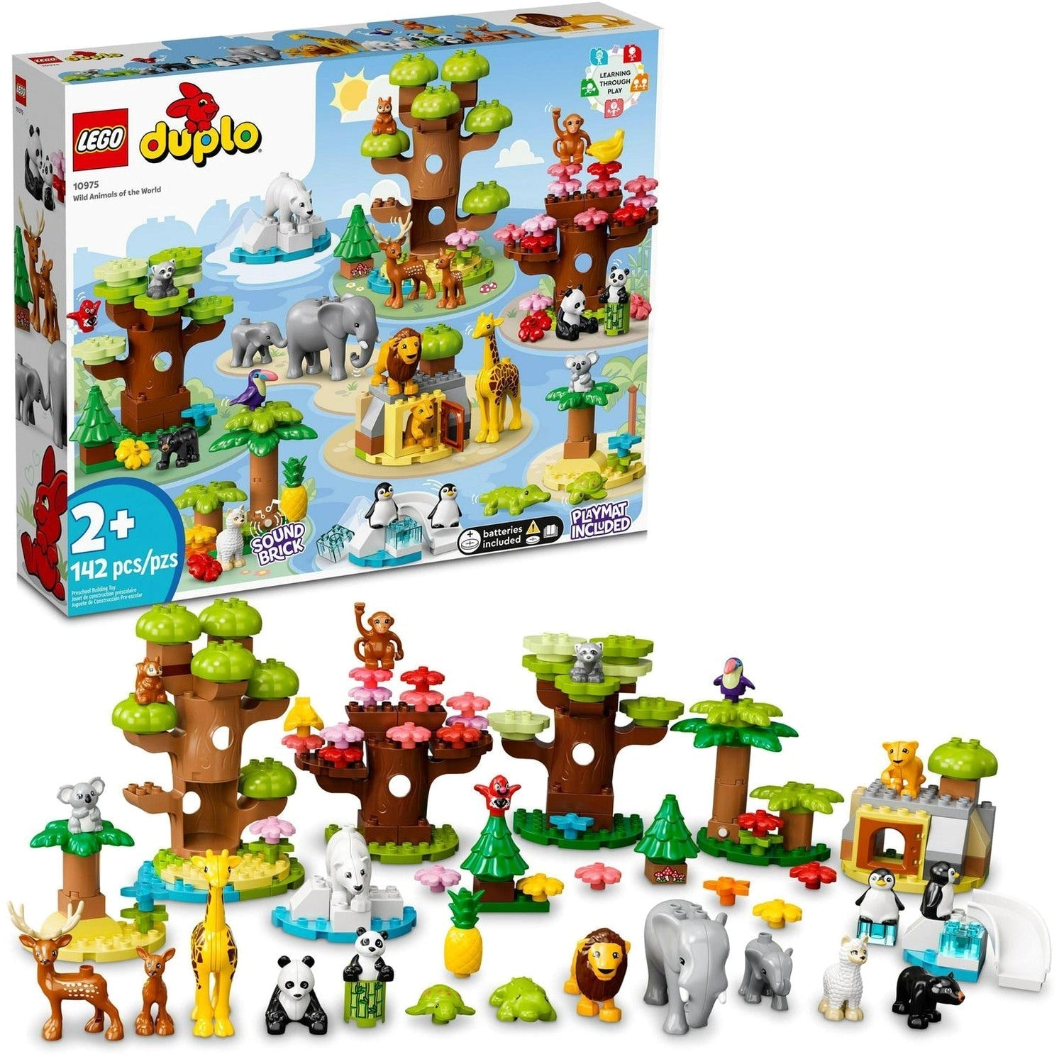 LEGO DUPLO Wild Animals Of The World Building Toy Set, 142 Pieces - 10975