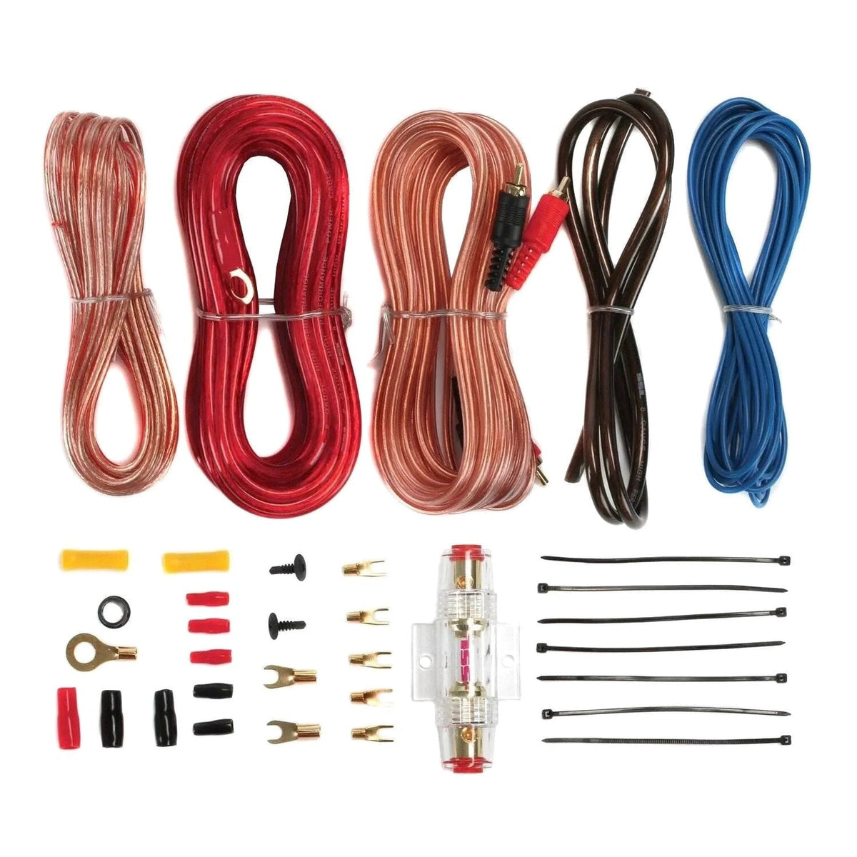 MTX TNE212D 12-Inch Subwoofer Enclosures 2-Pack With Planet Audio AC1500.1 Amplifiers 2-Pack And Soundstorm AKS8 Amp Wire Kit