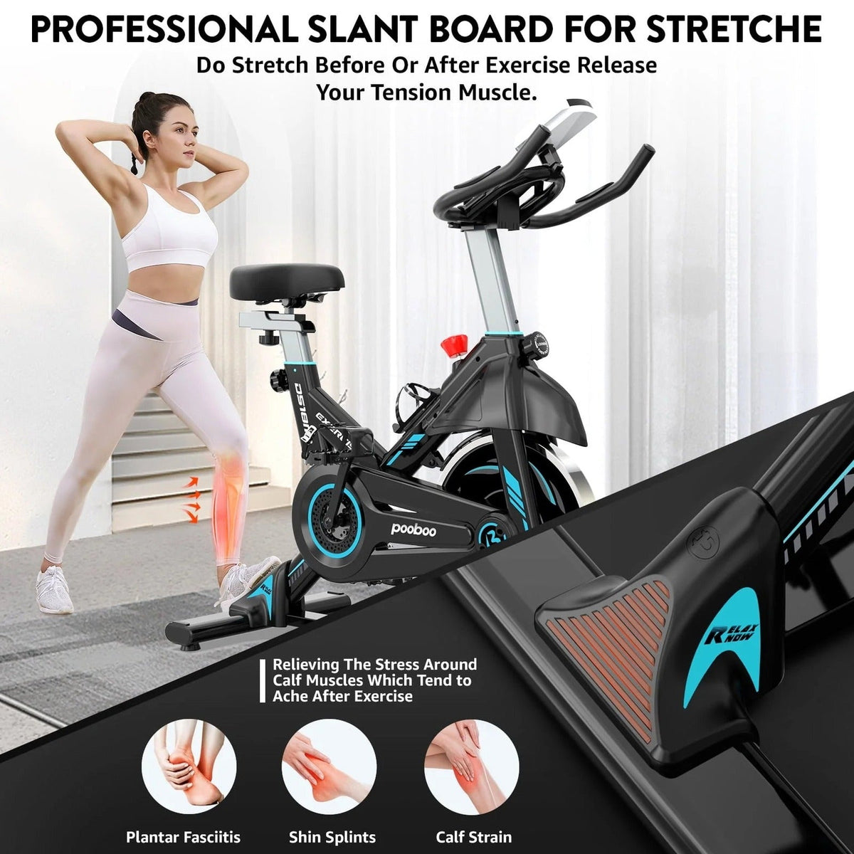 Pooboo Indoor Cycling Bike With 40lb Flywheel And 350lb Capacity - D518M1
