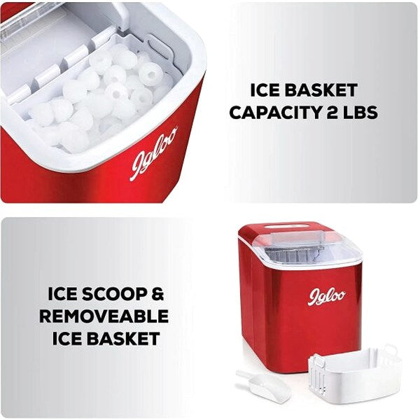 Igloo Portable Countertop Ice Maker, Red - ICEB26RR