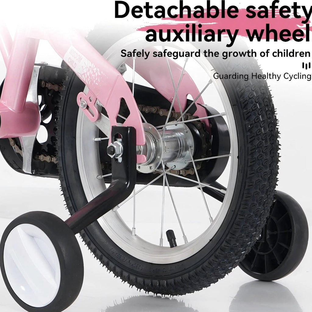 Baprem Girls' Bicycle, 18 Inch, Pink - Single Speed