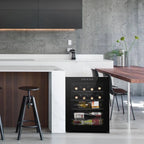 Zimtown 16 Bottle Compressor Wine Cooler Refrigerator, Black - Digital Temperature Control With Lock