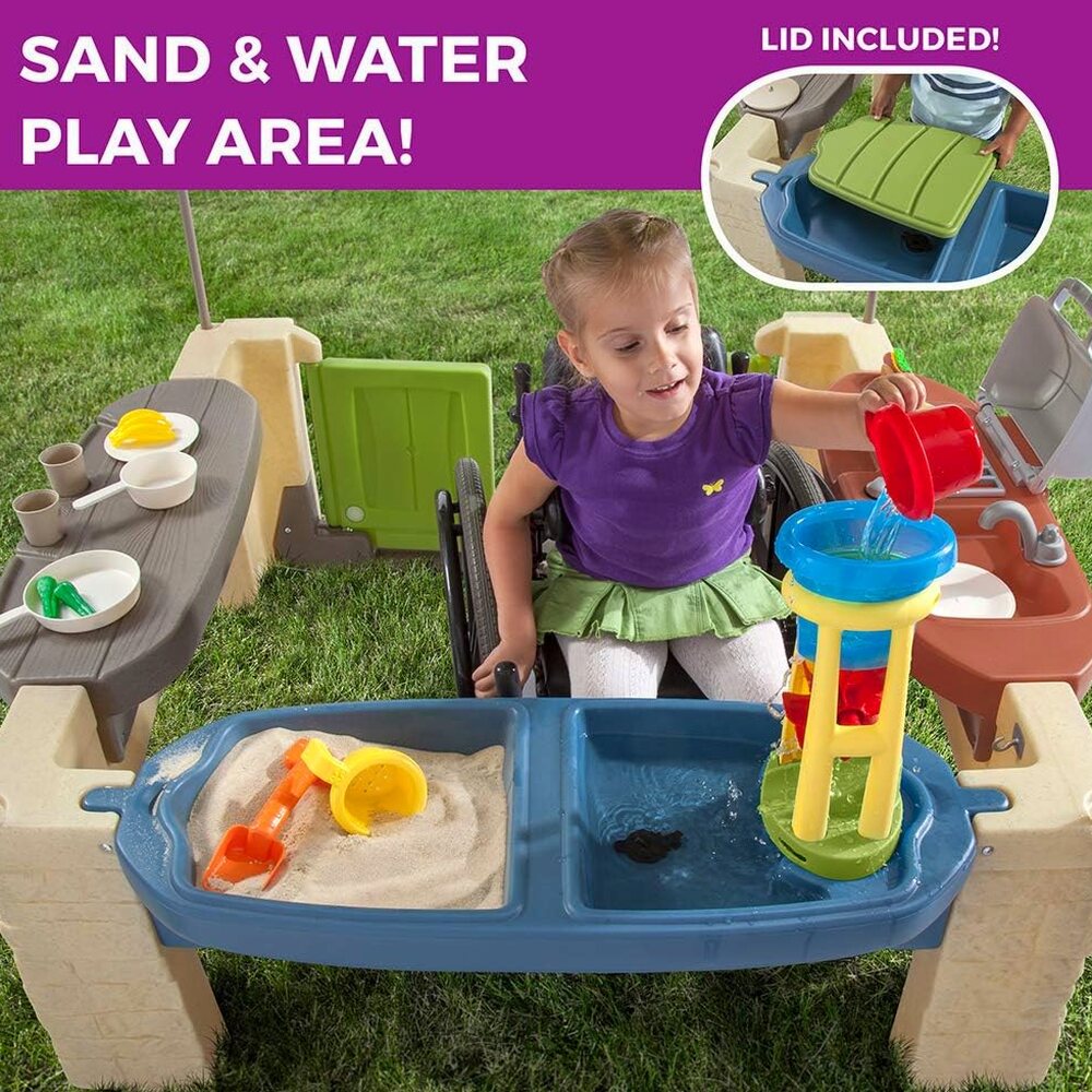 Step2 All Around Playtime Patio With Canopy Kitchen Play Set - 874100