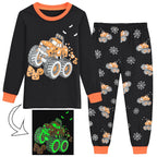 POPTEM Toddler Halloween Pajamas Glow in the Dark Long Sleeve 2-Piece Sleepwear 4T