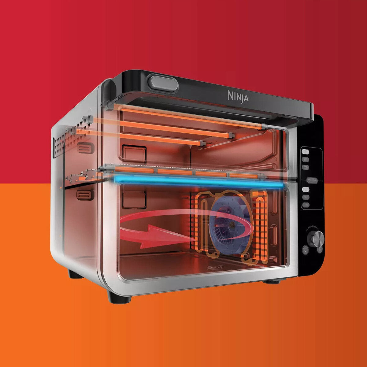 Ninja 12-in-1 Double Oven With FlexDoor, FlavorSeal, Smart Finish, Convection And Air Fry - DCT401