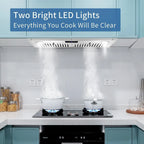 30 Inch Built-In Range Hood 800 CFM 3-Speed Touch Control