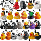 24 PCS Halloween Rubber Ducks Party Favors Toys for Jeeps Ducking Trick or Treat Supplies Goodie Bag Fillers, Halloween Themed Bathtub Toys
