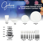 Gibson Home 71-Piece Stainless Steel Silver Cookware Combo Set