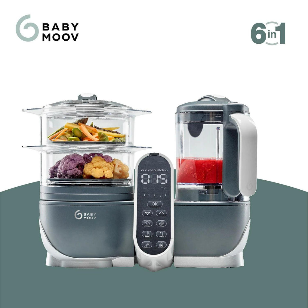 Babymoov Duo Meal Station 6-in-1 Baby Food Processor - Grey