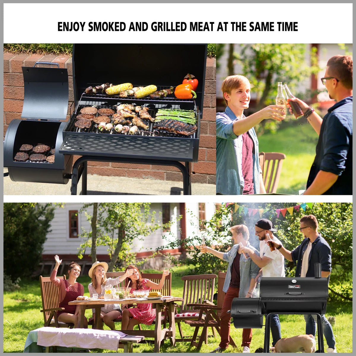 Royal Gourmet 30 Inch Charcoal Grill With Offset Smoker - CC1830F