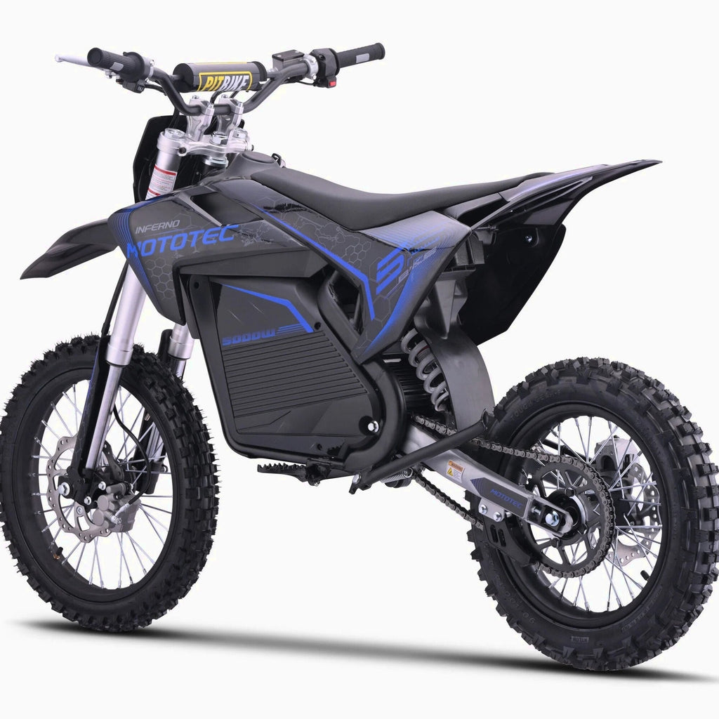 MotoTec 72v Pro Electric Dirt Bike 5000w Lithium Blue