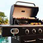 Kenmore 4-Burner Smart Gas Grill With Side Searing Burner, Black With Chrome Accents