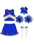 renvena irls Cheer Dance Costume Halloween Sleeveless Crop Top Pleated Skirt Cheerleading Uniform Dress A Red 8