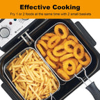 Electric Deep Fryer With Basket, 5.3 Quart, Stainless Steel