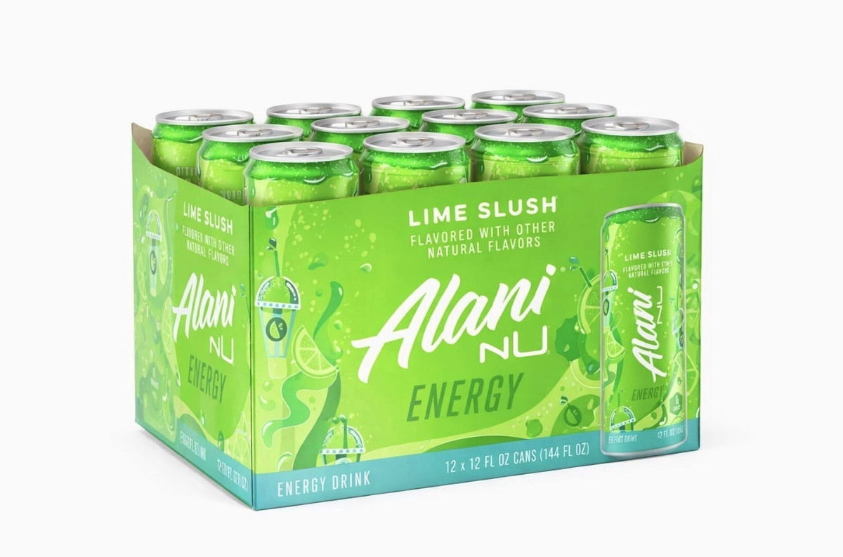 Lime Slush Energy Drink, 12 Pack Of 12fl Oz Cans, Sugar Free, Low Calories, 200mg Caffeine