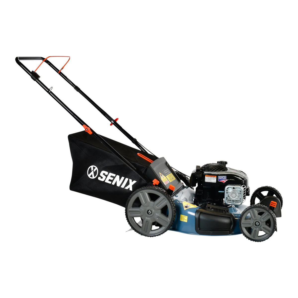 SENIX 21-Inch Push Lawn Mower, 140 cc 4-Cycle Briggs & Stratton Engine, 3-In-1, 11-Inch Rear Wheels - LSPG-M7
