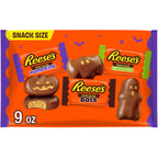 Reese's Assorted Milk Chocolate Snack Size Peanut Butter Shapes, Halloween Candy Bag, 9 oz