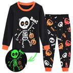 POPTEM Toddler Halloween Pajamas Glow in the Dark Long Sleeve 2-Piece Sleepwear 4T
