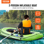 SKYSHALO 2-Person PVC Inflatable Boat With Aluminum Oars And High-Output Pump