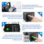 TCFUNDY 500W Fog Machine w/ LED RGB 9IN1 Fogger Smoke Maker with Wireless Remote Controller