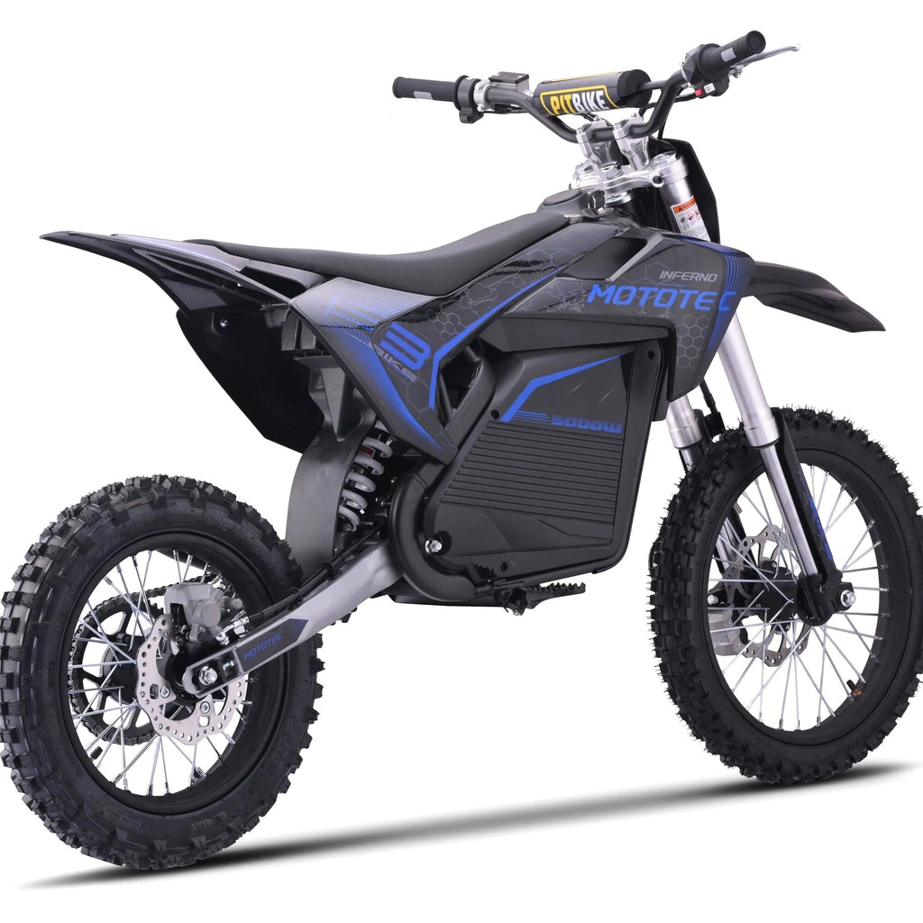 MotoTec 72v Pro Electric Dirt Bike 5000w Lithium Blue
