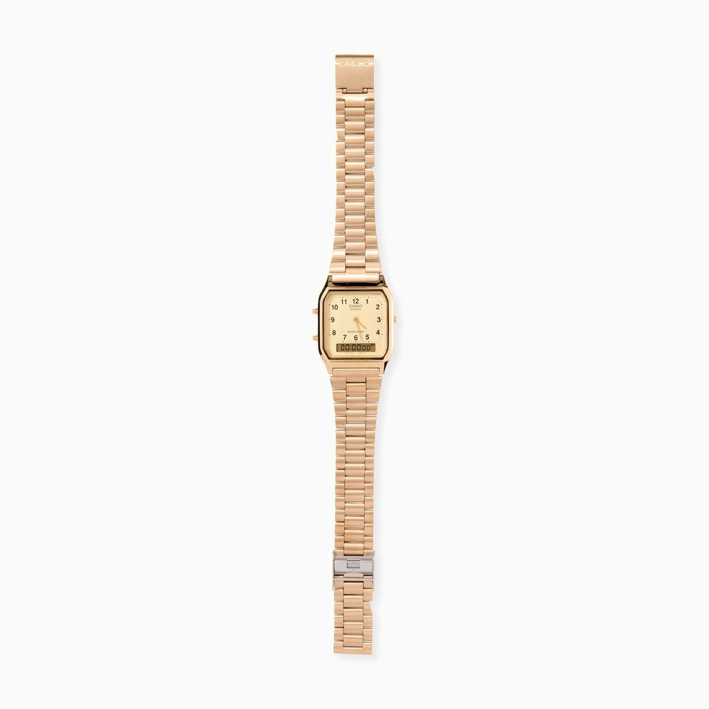 Casio AQ230 Analog Digital Watch - Gold
