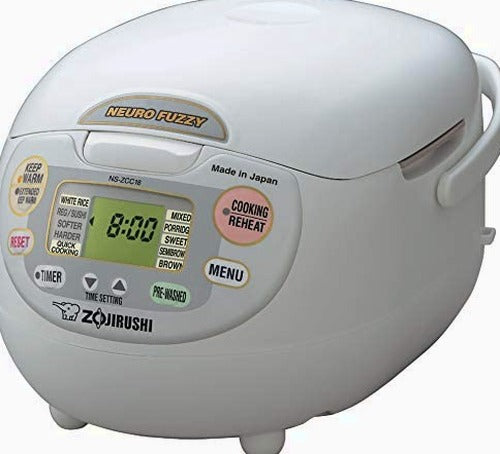 Zojirushi Made In Japan Neuro Fuzzy Rice Cooker And Warmer, 5.5-Cup, Premium White - NS-ZCC10