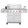 Royal Gourmet 5-Burner Gas Grill With Rotisserie Kit, Sear Burner And Side Burner, 64,000 BTU, Silver - GA5404S