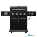 Kenmore 4-Burner Smart Gas Grill With Side Searing Burner, Black With Chrome Accents