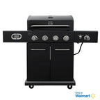 Kenmore 4-Burner Smart Gas Grill With Side Searing Burner, Black With Chrome Accents