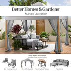 Better Homes & Gardens Marlow Outdoor Patio Rocking Chairs 2 Pack Black Frame Gray Cushion