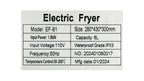 1600W Electric Deep Fryer, Stainless Steel, 6L, 110V - Commercial Single-Chamber