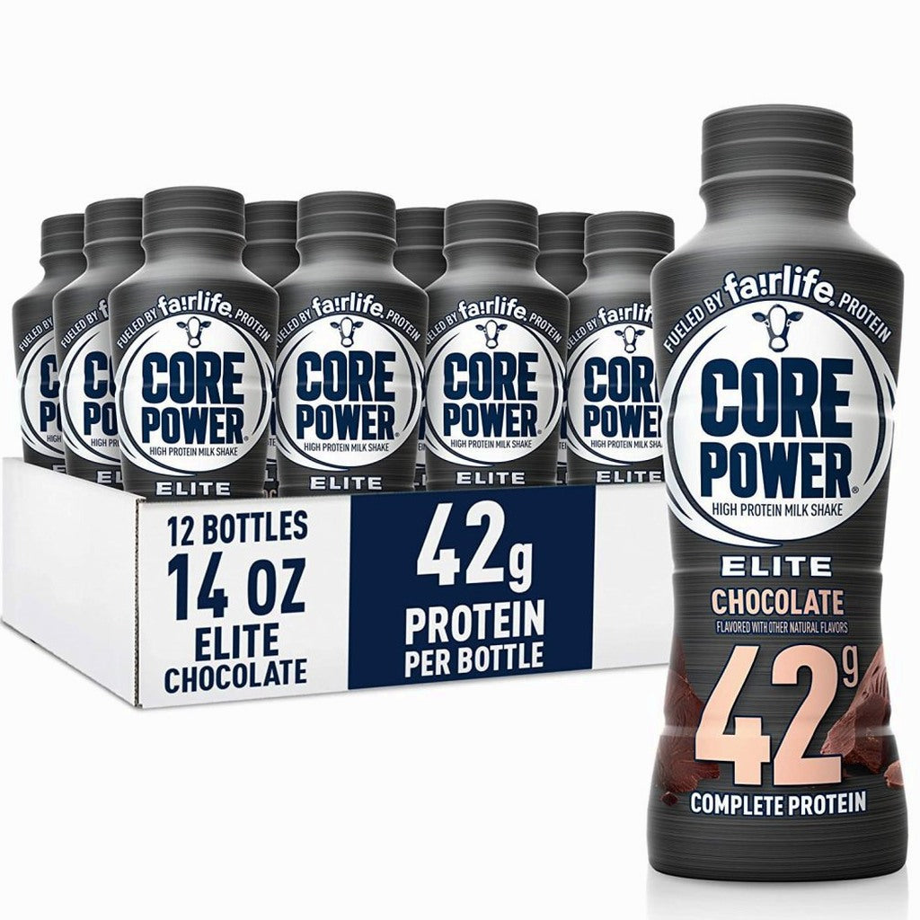 Core Power Elite Chocolate Protein Shake 42g, 14 Fl Oz, Pack Of 12