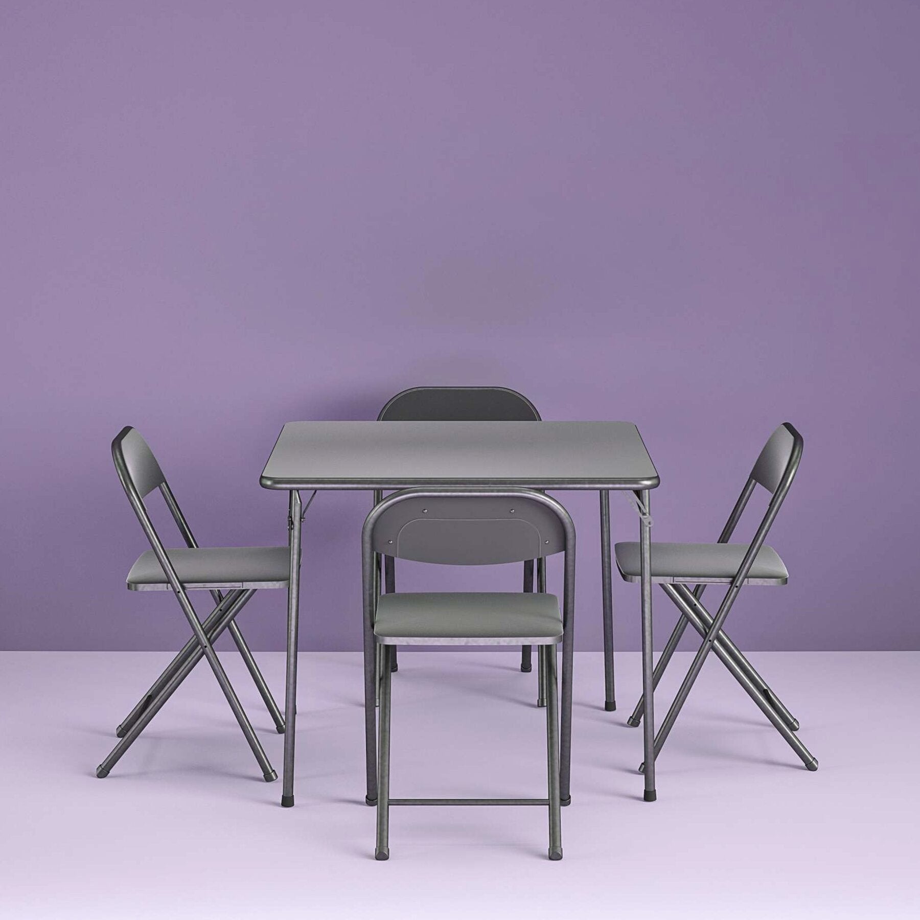 Cosco 5-Piece Folding Card Table Set, Black - Vinyl Seats - 37523BLK1W