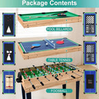 Rioloiuy 12-in-1 Combo Game Table, 48 x 24 x 26.5 inch, Wood-1