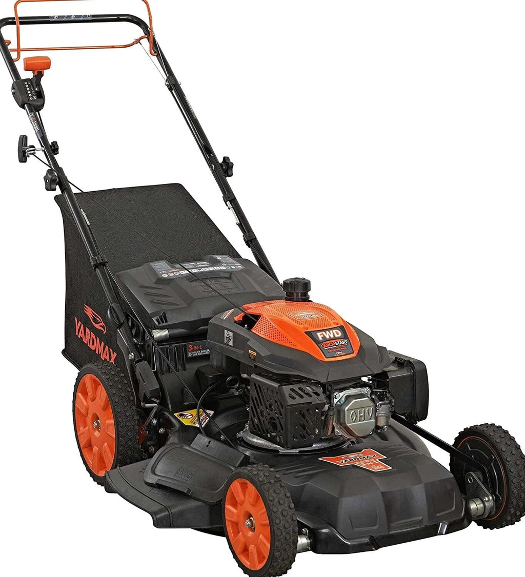 YARDMAX 22 inch 201cc 3-in-1 Gas Self-Propelled Lawn Mower With CVT And High Wheels - YG2860