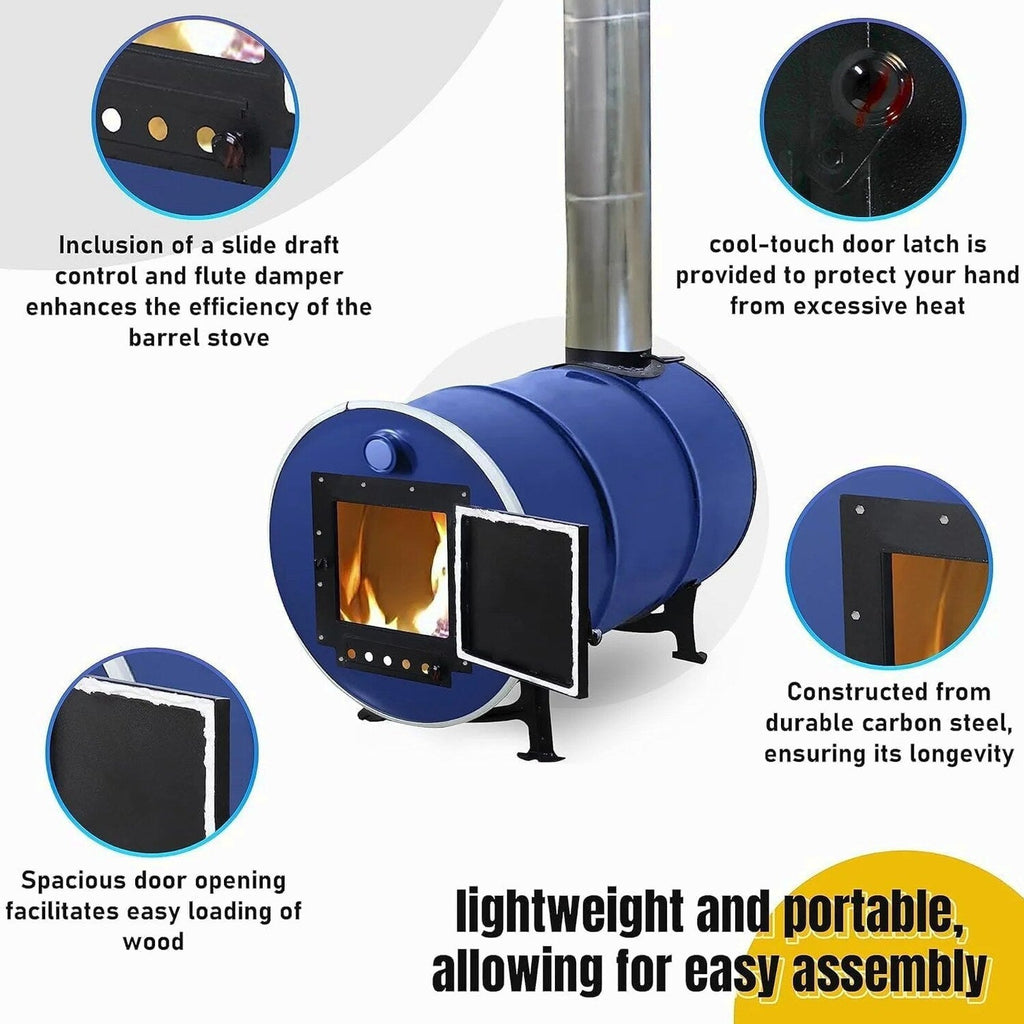 Sonret Barrel Wood Stove Kit for 30-55 Gallon Drums - Kit C
