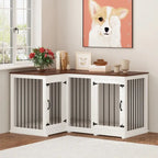 L-Shaped Corner Dog Crate Furniture, 58.7 in x 41.1 in