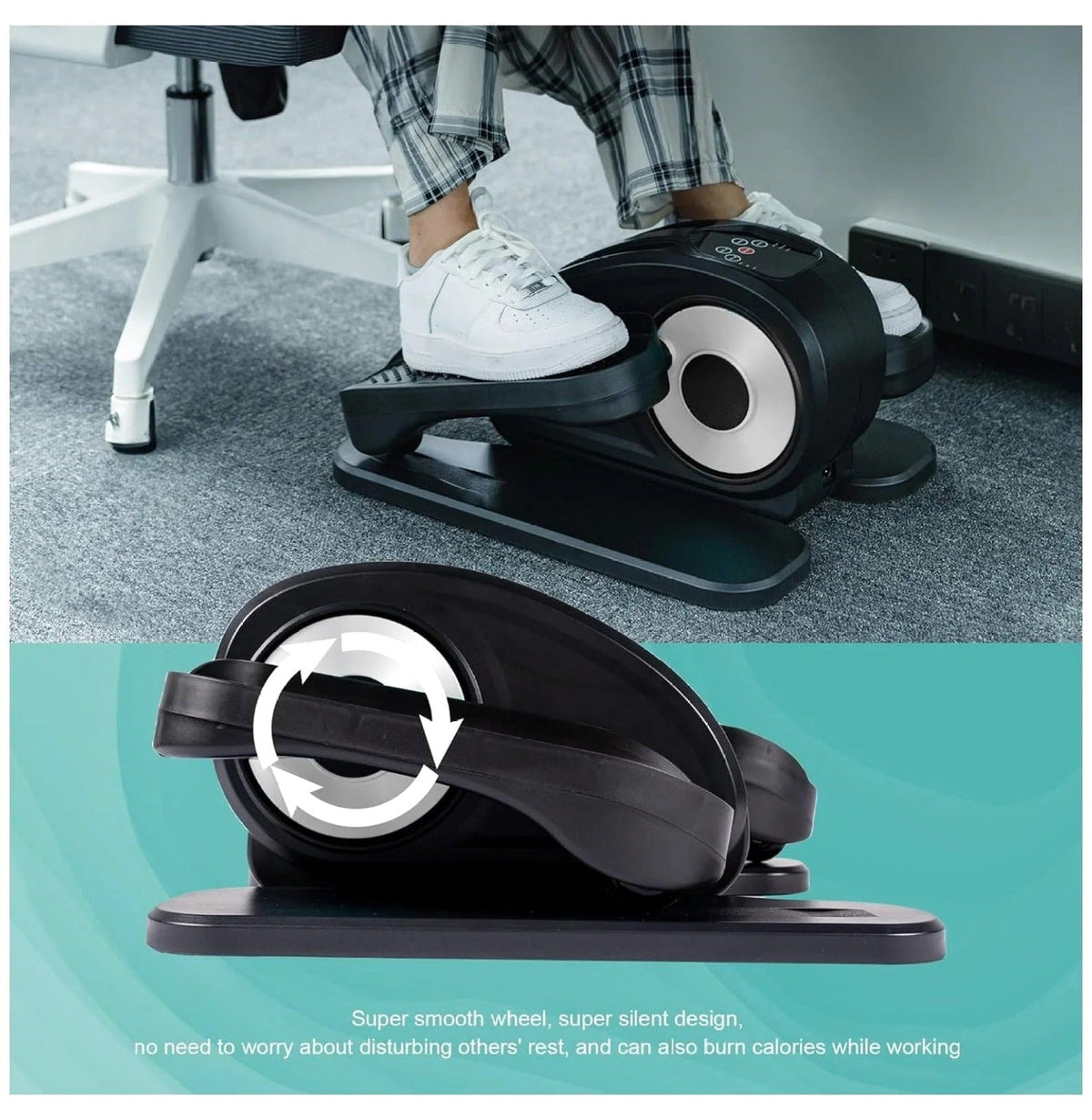 Electric Under Desk Elliptical Foot Pedal Exerciser With Control