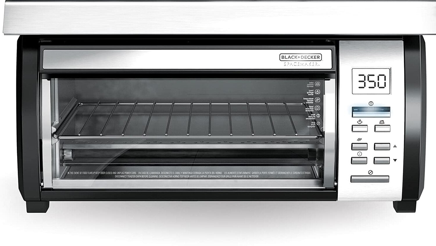 BLACK+DECKER SpaceMaker Under-Counter Toaster Oven, Black/Stainless Steel - TROS1000D