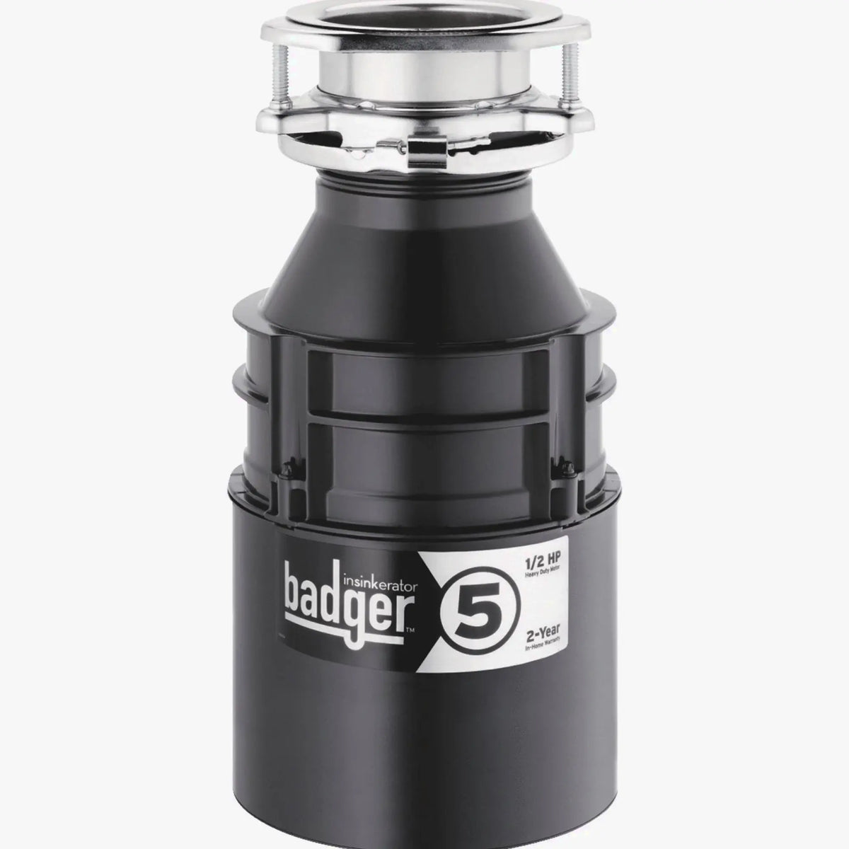 InSinkErator Badger 5 1/2 HP Garbage Disposal, Black, 6.75 in x 12.625 in