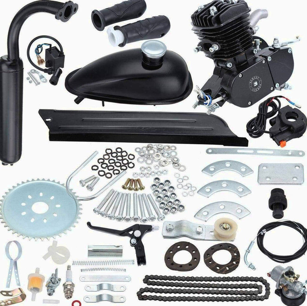 Sange 50cc 2-Stroke Petrol Motor Conversion Kit For 26 Inch And 28 Inch Bikes - Black, Air-Cooled