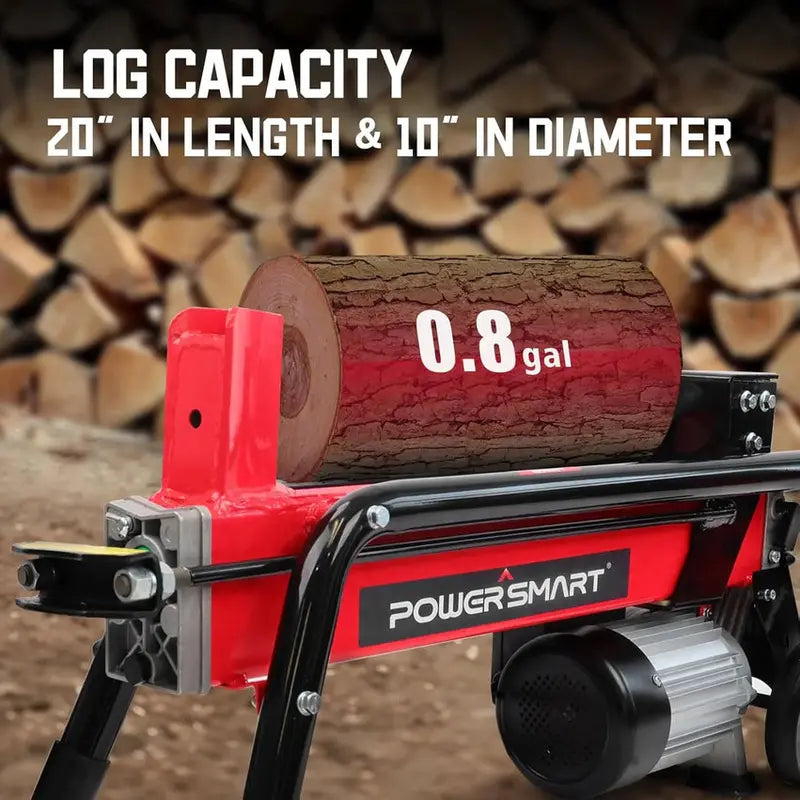 PowerSmart 7-Ton Electric Log Splitter, Horizontal Full-Beam Design, 3500 RPM, 15 Amp - DB6407