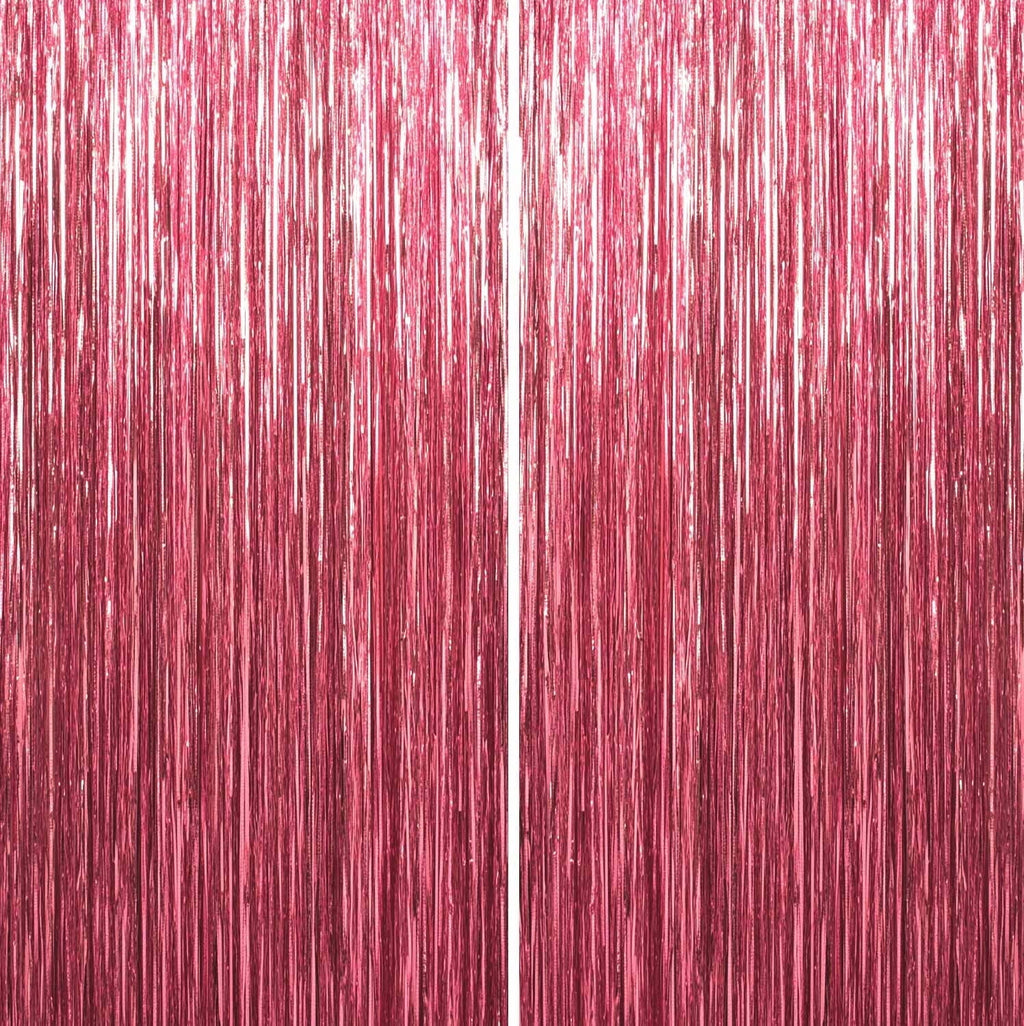 Sm:)e 2-Pack Light Bright Silver Foil Fringe Curtains for Events - Birthday, Wedding, Graduation, Christmas, Baby Shower, various festivals Decor Photo Booth Fun!