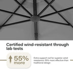 LAUSAINT HOME 11 FT Beige Curvy Cantilever Patio Umbrella With Base