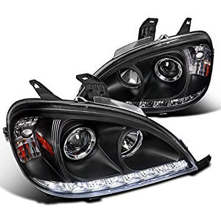 Spec-D Tuning Black Projector Headlights With SMD LED DRL Strip - 2LHP-BW16302JM-TM